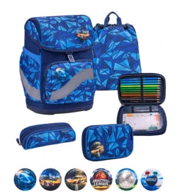 Premium Schulranzen-Set 5tlg. Smarty Plus "Glacier Blue" Mit Brustgurt