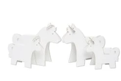 4 Tlg.-Set: Pappspielzeug "Ponyfamilie" In Weiß