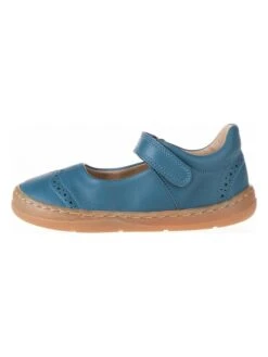 Leder-Spangenballerinas In Blau