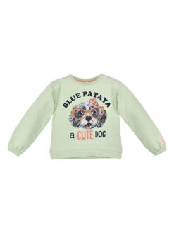 Longsleeve "Cute Dog" In Grün