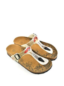 Zehentrenner In Creme/ Bunt