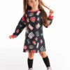 Kleid "Good Vibes" In Schwarz/ Bunt -Kinderprodukte denokids kleid good vibes in schwarz bunt