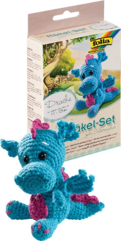 FOLIA Mini-Häkelset Drache