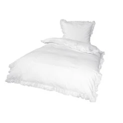 Bettwäsche SET "RÜSCHEN" In Weiß, 135 X 200 Cm