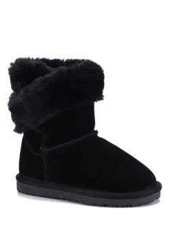 Leder-Winterboots "Britany" In Schwarz