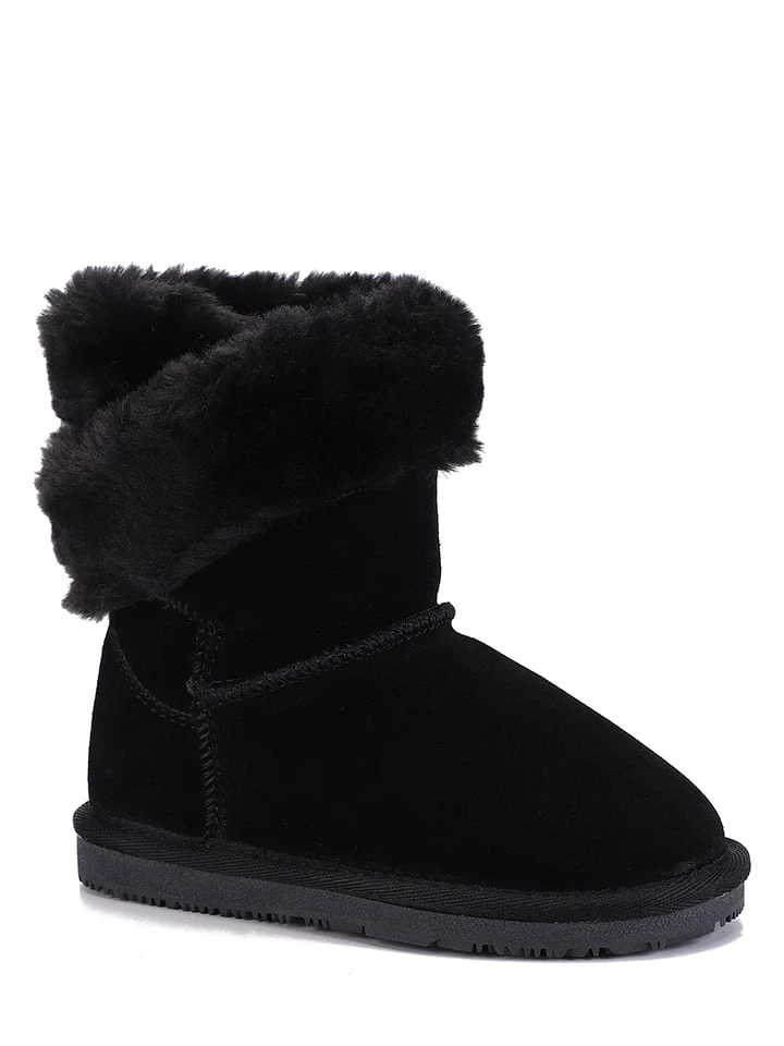 Leder-Winterboots "Britany" In Schwarz