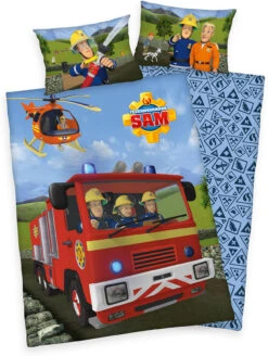 Herding Kinder-Wendebettwäsche Feuerwehrmann Sam, Renforcé, 100 X 135 + 40 X 60 Cm