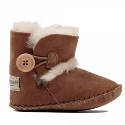 Lammfell Babyschuh Booty In Braun