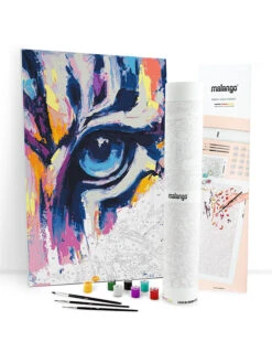 Malen Nach Zahlen "Bunter Tigerblick" - Ab 14 Jahren