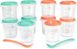 Miniland Aufbewahrungsbehälter Hermisized, 250 Ml, Grün/orange, 10er Set