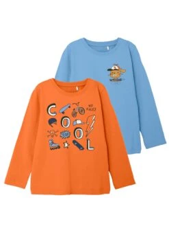 NAME IT Langarmshirt 2er Pack In Serenity