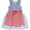 Kinderkleid "MY DIRNDL VERGISSMEINNICHT"mit Blumenmuster In Hellblau/Rot Kariert -Kinderprodukte nyani kinderkleid my dirndl vergissmeinnichtmit blumenmuster in hellblau rot kariert