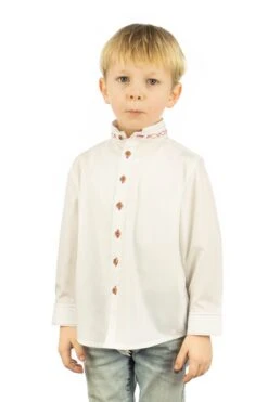 Trachtenhemd Vaboyo In Weiß-hochrot