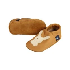 Hausschuhe / Lederpuschen Mit Hase In Caramel / Beige -Kinderprodukte pantau its a small world hausschuhe lederpuschen mit hase in caramel beige 2