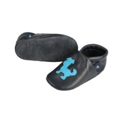 Hausschuhe / Lederpuschen Mit Hund In Blau / Hellblau -Kinderprodukte pantau its a small world hausschuhe lederpuschen mit hund in blau hellblau 2