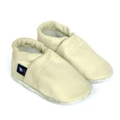 Hausschuhe / Lederpuschen Uni Beige