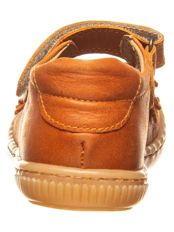 Pom Pom Leder-Spangenballerinas In Orange 5 Pom Pom Leder-Spangenballerinas In Orange – Bild 3