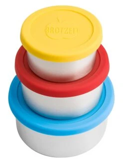 3er-Set: Edelstahldosen In Bunt -Kinderprodukte puregreen 3er set edelstahldosen in bunt 2