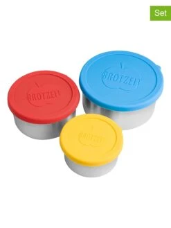 3er-Set: Edelstahldosen In Bunt