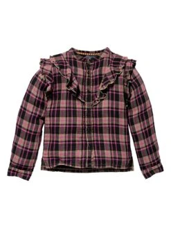 Bluse "Katinka" In Dunkelbraun/ Rosa