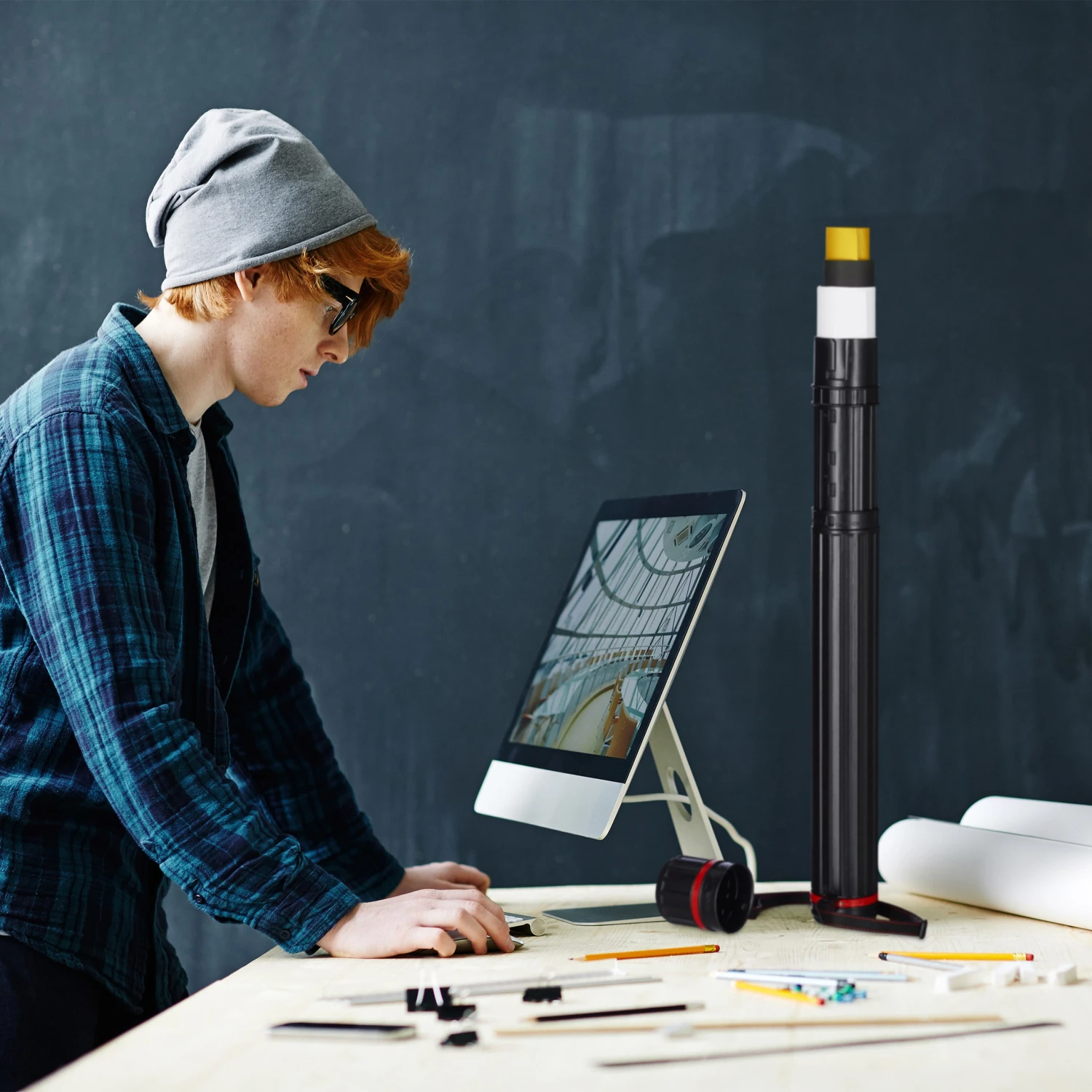 Teleskop Posterrolle In Schwarz - (L)64 - 107 Cm 4 Teleskop Posterrolle In Schwarz - (L)64 - 107 Cm – Bild 2