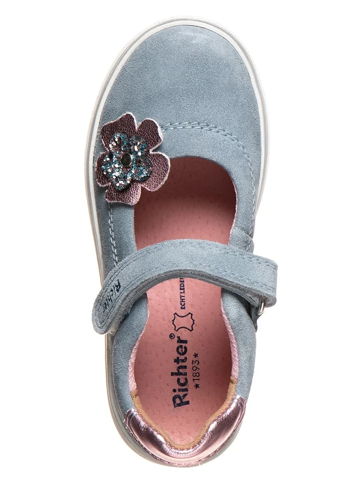 Leder-Spangenballerinas In Hellblau 6 Leder-Spangenballerinas In Hellblau – Bild 4