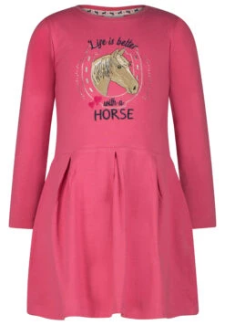 Dress Girls Dress Horse EMB Stones In Pearl Ink