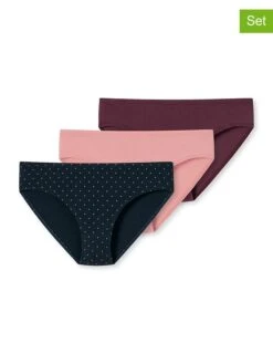 Schiesser 3er-Set: Slips In Anthrazit / Rosa/ Lila