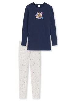 Schiesser Pyjama In Dunkelblau/ Creme -Kinderprodukte schiesser pyjama in dunkelblau creme 2