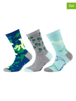 Skechers 6er-Set: Socken "Glow In The Dark" In Dunkelblau/ Grau/ Hellblau