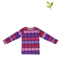 Longlseeve "Retro Apples On A Row" In Lila/ Rosa