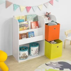Bücherregal In Weiß - (B)89 X (H)88 X (T)35cm -Kinderprodukte sobuy bucherregal in weiss b 89 x h 88 x t 35cm 2