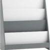 Bücherregal In Weiß Und Hellgrau - (B)80 X (H)88 X (T)30cm -Kinderprodukte sobuy bucherregal in weiss und hellgrau b 80 x h 88 x t 30cm