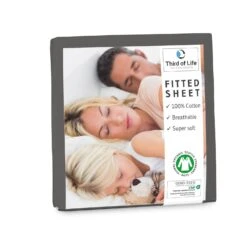 Spannbettlaken "ALBA" Aus 100% Oekotex-Baumwolle GOTS Zertifiziert In Dunkelgrau