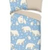 Feinbiber Bettwäsche Garnitur - Eisbären In Blau -Kinderprodukte traumschloss feinbiber bettwasche garnitur eisbaren in blau