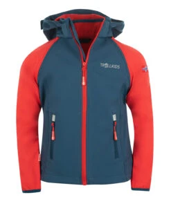 TROLLKIDS Softshell Jacke Zip Off "Rondane" In Hellrot / Blau