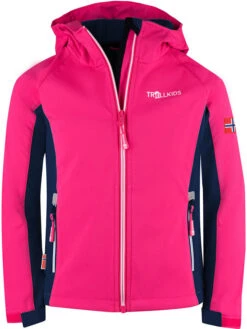 TROLLKIDS Softshelljacke "Kristiansand" In Pink/ Dunkelblau