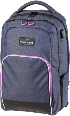 WALKER Schulrucksack WIZZARD COLLEGE Blue Ivy Pink (2023)