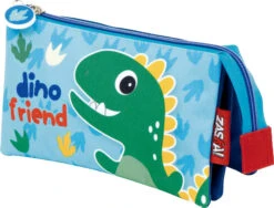 Triple-Schlampermäppchen Dino, Unbefüllt -Kinderprodukte zaska triple schlampermappchen dino unbefullt 4